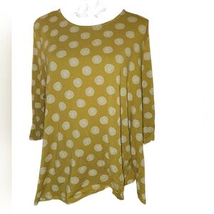 Polka Dot Long Sleeve Top - Mustard